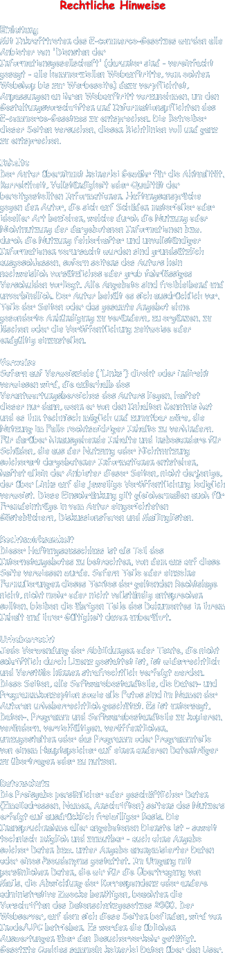 Rechtliche Hinweise